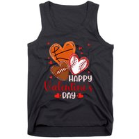 Happy Valentines Day Basketball Baseball Football Tank Top