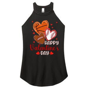 Happy Valentines Day Basketball Baseball Football Women's Perfect Tri Rocker Tank