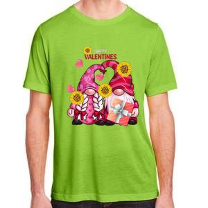 Happy Valentines Day Gnomes With Leopard Sunflower Gnome Adult ChromaSoft Performance T-Shirt