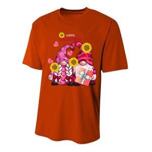 Happy Valentines Day Gnomes With Leopard Sunflower Gnome Performance Sprint T-Shirt