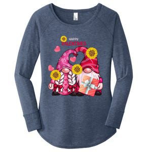 Happy Valentines Day Gnomes With Leopard Sunflower Gnome Women's Perfect Tri Tunic Long Sleeve Shirt