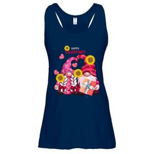 Happy Valentines Day Gnomes With Leopard Sunflower Gnome Ladies Essential Flowy Tank