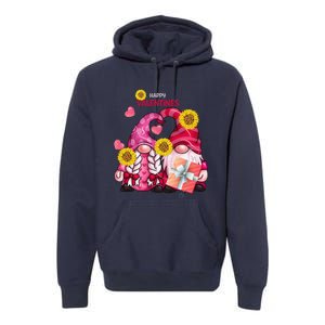 Happy Valentines Day Gnomes With Leopard Sunflower Gnome Premium Hoodie