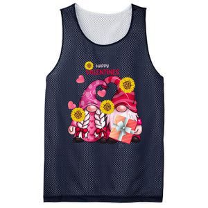 Happy Valentines Day Gnomes With Leopard Sunflower Gnome Mesh Reversible Basketball Jersey Tank