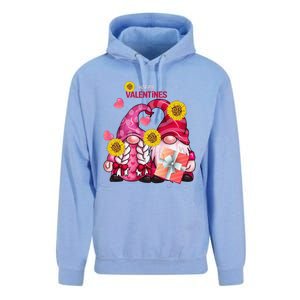 Happy Valentines Day Gnomes With Leopard Sunflower Gnome Unisex Surf Hoodie