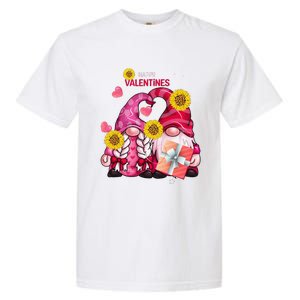 Happy Valentines Day Gnomes With Leopard Sunflower Gnome Garment-Dyed Heavyweight T-Shirt