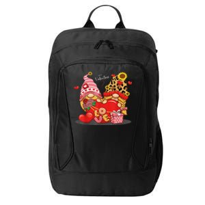 Happy Valentines Day Gnomes With Leopard Sunflower Happy City Backpack