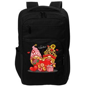 Happy Valentines Day Gnomes With Leopard Sunflower Happy Impact Tech Backpack