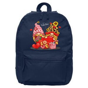 Happy Valentines Day Gnomes With Leopard Sunflower Happy 16 in Basic Backpack