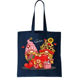 Happy Valentines Day Gnomes With Leopard Sunflower Happy Tote Bag