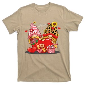 Happy Valentines Day Gnomes With Leopard Sunflower Happy T-Shirt