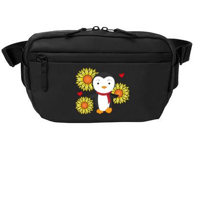 Happy Valentine's Day Penguin With Sunflower Heart Valentine Gift Crossbody Pack