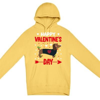 Happy Valentine's Day Dachshund Happy Valentine's Day Great Gift Premium Pullover Hoodie