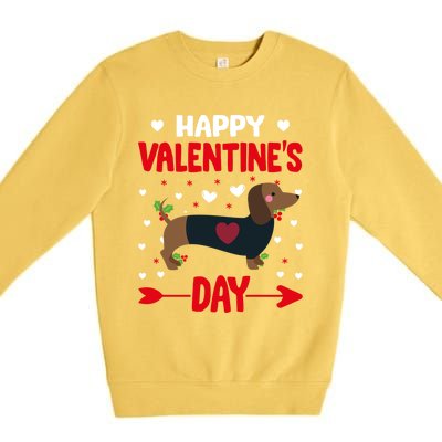 Happy Valentine's Day Dachshund Happy Valentine's Day Great Gift Premium Crewneck Sweatshirt