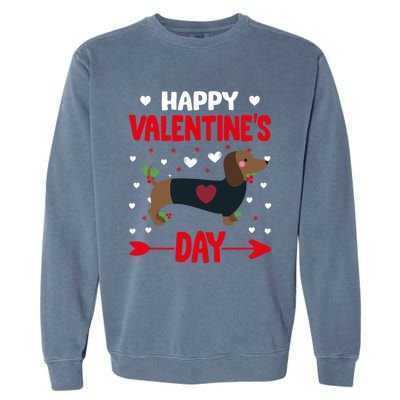 Happy Valentine's Day Dachshund Happy Valentine's Day Great Gift Garment-Dyed Sweatshirt