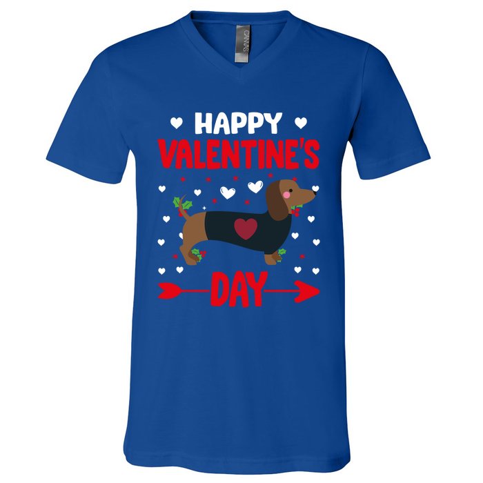 Happy Valentine's Day Dachshund Happy Valentine's Day Great Gift V-Neck T-Shirt