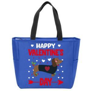 Happy Valentine's Day Dachshund Happy Valentine's Day Great Gift Zip Tote Bag