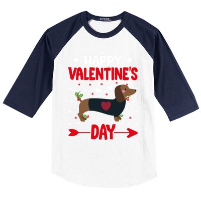 Happy Valentine's Day Dachshund Happy Valentine's Day Great Gift Baseball Sleeve Shirt