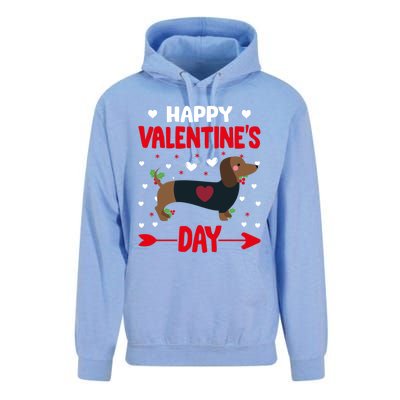 Happy Valentine's Day Dachshund Happy Valentine's Day Great Gift Unisex Surf Hoodie