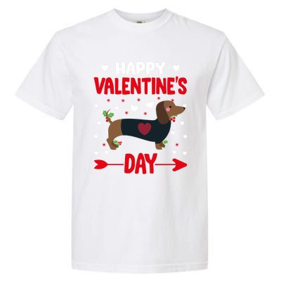 Happy Valentine's Day Dachshund Happy Valentine's Day Great Gift Garment-Dyed Heavyweight T-Shirt