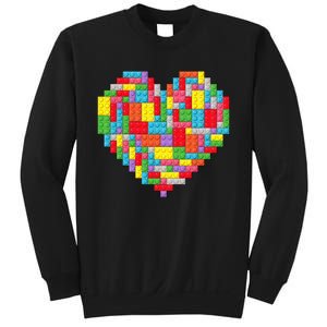 Heart Valentines Day Master Builder Block Brick Building Sweatshirt