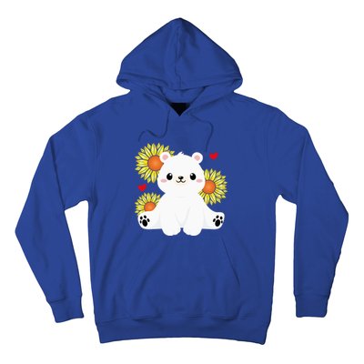 Happy Valentine's Day Polar Bear Sunflower Heart Valentine Great Gift Hoodie