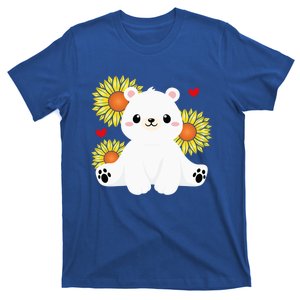 Happy Valentine's Day Polar Bear Sunflower Heart Valentine Great Gift T-Shirt