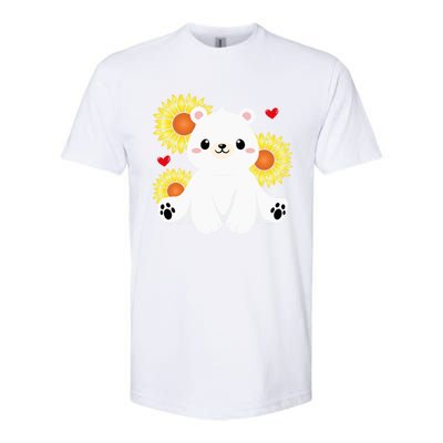 Happy Valentine's Day Polar Bear Sunflower Heart Valentine Great Gift Softstyle CVC T-Shirt