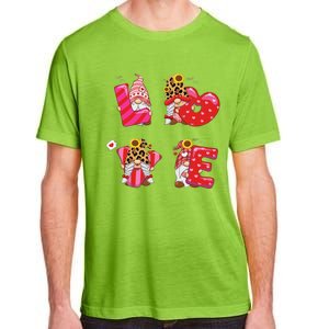 Happy Valentines Day Gnomes With Leopard Sunflower Valentine Cute Day Love Adult ChromaSoft Performance T-Shirt