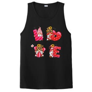 Happy Valentines Day Gnomes With Leopard Sunflower Valentine Cute Day Love PosiCharge Competitor Tank