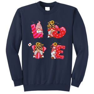 Happy Valentines Day Gnomes With Leopard Sunflower Valentine Cute Day Love Sweatshirt