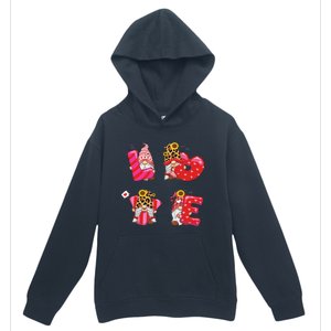 Happy Valentines Day Gnomes With Leopard Sunflower Valentine Cute Day Love Urban Pullover Hoodie