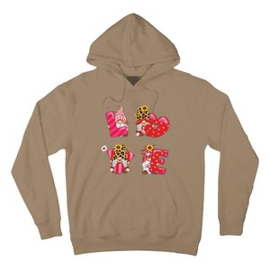 Happy Valentines Day Gnomes With Leopard Sunflower Valentine Cute Day Love Hoodie