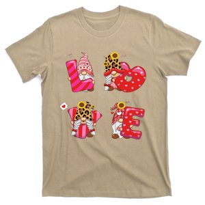 Happy Valentines Day Gnomes With Leopard Sunflower Valentine Cute Day Love T-Shirt