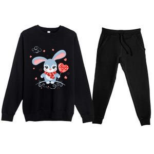 Happy Valentine's Day Gift Premium Crewneck Sweatsuit Set