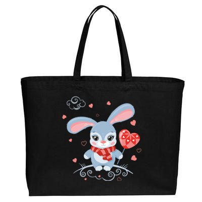 Happy Valentine's Day Gift Cotton Canvas Jumbo Tote