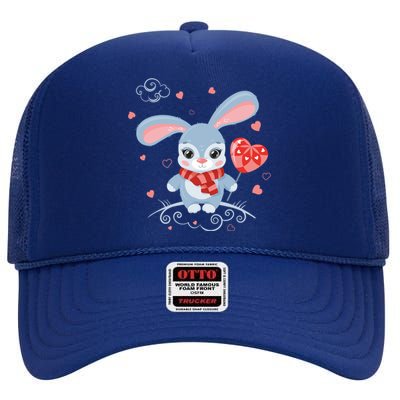 Happy Valentine's Day Gift High Crown Mesh Back Trucker Hat