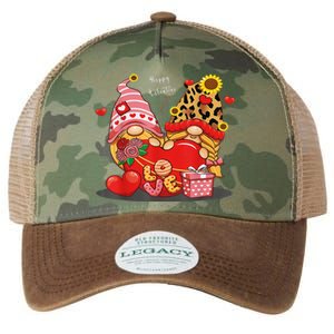 Happy Valentines Day Gnomes With Leopard Sunflower Valentine Cute Day Legacy Tie Dye Trucker Hat