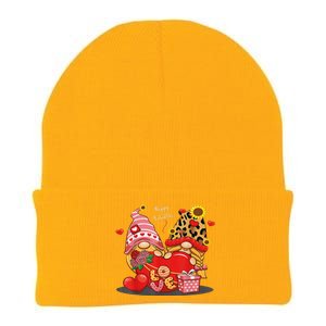 Happy Valentines Day Gnomes With Leopard Sunflower Valentine Cute Day Knit Cap Winter Beanie