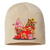 Happy Valentines Day Gnomes With Leopard Sunflower Valentine Cute Day Sustainable Beanie