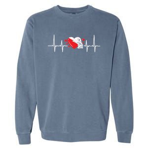 Heartbeat Valentines Day Painter Cute Gift Garment-Dyed Sweatshirt