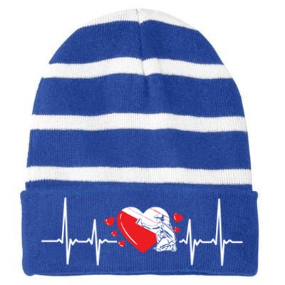 Heartbeat Valentines Day Painter Cute Gift Striped Beanie with Solid Band