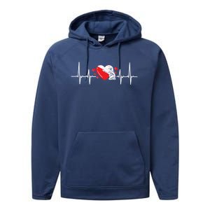 Heartbeat Valentines Day Painter Cute Gift Performance Fleece Hoodie