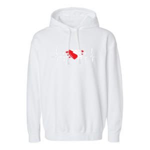 Heartbeat Valentines Day Painter Cute Gift Garment-Dyed Fleece Hoodie