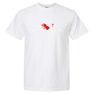 Heartbeat Valentines Day Painter Cute Gift Garment-Dyed Heavyweight T-Shirt