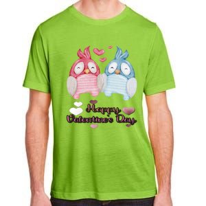 Happy Valentine's Day With Cute Penguins Couple And Hearts Cute Gift Adult ChromaSoft Performance T-Shirt