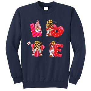 Happy Valentines Day Gnomes With Leopard Sunflower Valentine Cute Love Day Sweatshirt