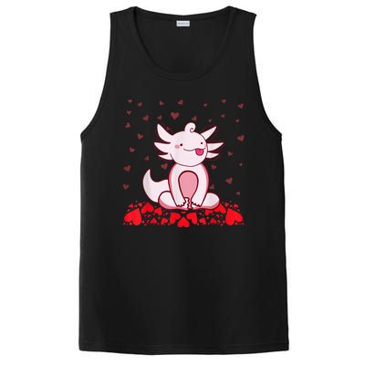 Happy Valentines Day Cute Axolotl Heart Valentines Day PosiCharge Competitor Tank