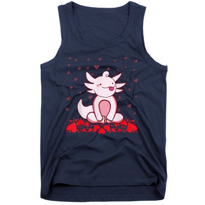 Happy Valentines Day Cute Axolotl Heart Valentines Day Tank Top