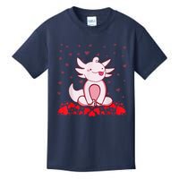 Happy Valentines Day Cute Axolotl Heart Valentines Day Kids T-Shirt